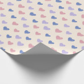 Papier Cadeau Hand Drawn Heart Doodle Pattern Wrapping Paper (Coin)