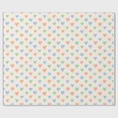 Papier Cadeau Hand Drawn Heart Doodle Pattern Wrapping Paper (Plat)