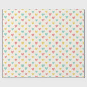 Papier Cadeau Hand Drawn Heart Doodle Pattern Wrapping Paper (Plat)