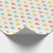 Papier Cadeau Hand Drawn Heart Doodle Pattern Wrapping Paper (Coin)