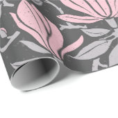 Papier Cadeau Hand-drawn seamless pattern with magnolia flowers. (Coin rond)