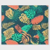 Papier Cadeau Hand drawn tropic flat pattern. Palm leaves backgr (Plat)