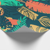 Papier Cadeau Hand drawn tropic flat pattern. Palm leaves backgr (Coin)