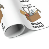 Papier Cadeau Handyman Toolbox I Have Got Right Tools  (Coin rond)