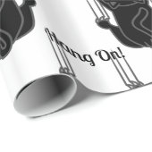 Papier Cadeau Hang On Black Cat (Coin rond)