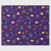 Papier Cadeau Hanouka violet (Plat)