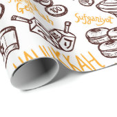 Papier Cadeau Hanoukka (Coin rond)