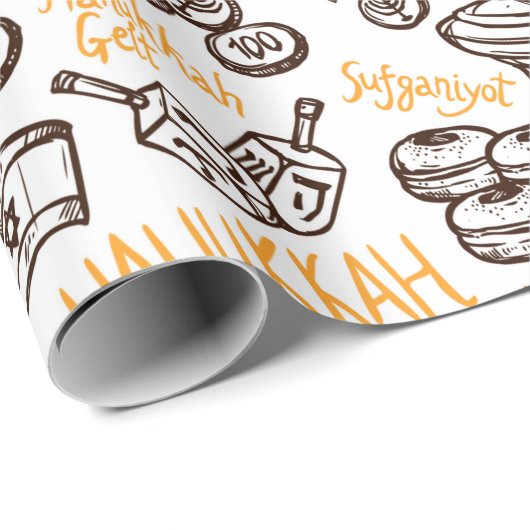 Papier Cadeau Hanoukka (Coin rond)