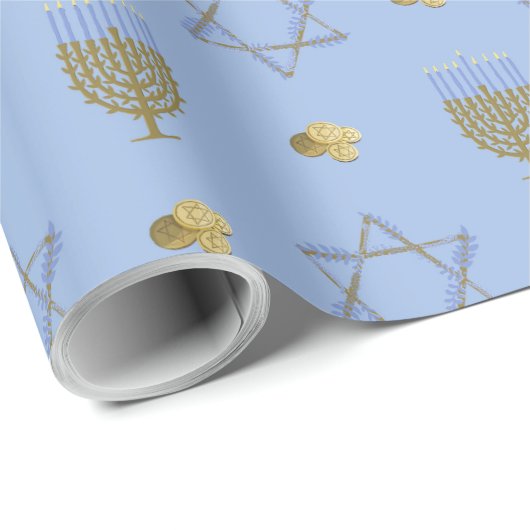 Papier Cadeau Hanoukka (Coin rond)