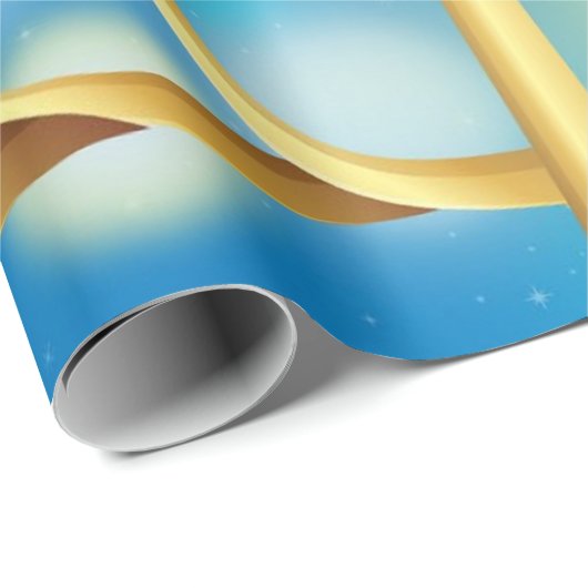 Papier Cadeau Hanoukka (Coin rond)