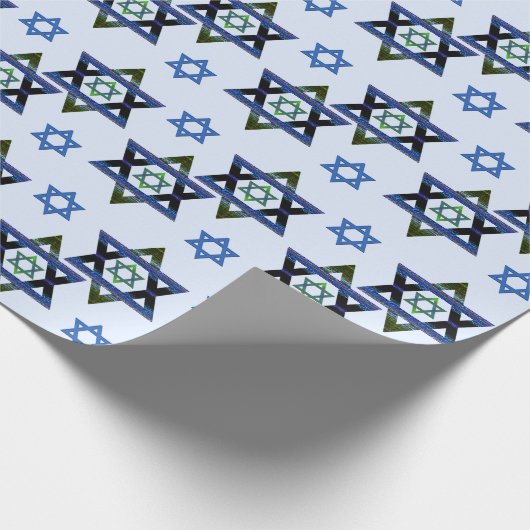 Papier Cadeau Hanoukka, Chanukah, Bar, Étoile Bat mitzvah de Dav (Coin)