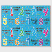 Papier Cadeau Hanoukka/Chanukah Wrapping Paper "Hanoukka Happy" (Plat)