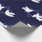 Papier Cadeau Hanoukka Dove Peace Star de David Patterned (Coin)