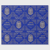 Papier Cadeau Hanoukka Dreidel Art Déco Papier d'enveloppement (Plat)