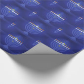 Papier Cadeau hanoukka heureuse bleue (Coin)