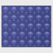 Papier Cadeau hanoukka heureuse bleue (Plat)