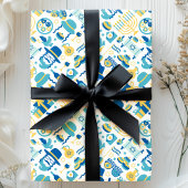 Papier Cadeau Hanoukka juive Sukkot drôle mignon Motif