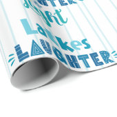 Papier Cadeau Hanoukka Latkes Rire Lumière Typographie moderne (Coin rond)