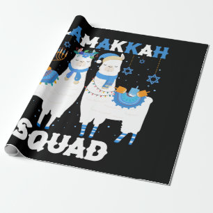 Papier Cadeau Hanoukka Llama Christmas Joyeux Llamakah Squad mig