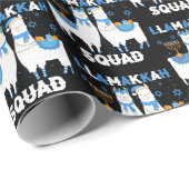 Papier Cadeau Hanoukka Llama Christmas Joyeux Llamakah Squad mig (Coin rond)