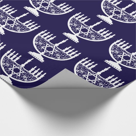 Papier Cadeau Hanoukka Menorah (Coin)