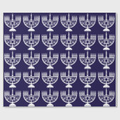 Papier Cadeau Hanoukka Menorah (Plat)