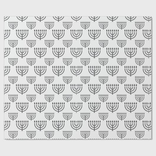 Papier Cadeau Hanoukka Menorah (Plat)