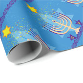 Papier Cadeau hanoukka menorah (Coin rond)