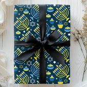 Papier Cadeau Hanoukka Menorah et Sukkot Motif