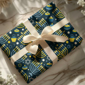 Papier Cadeau Hanoukka Menorah et Sukkot Motif