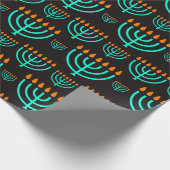 Papier Cadeau Hanoukka Menorahs (Coin)