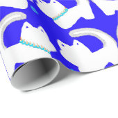 Papier cadeau Hanoukka pour chat mignon (Coin rond)