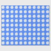Papier Cadeau Hanoukka Star et Snowflakes Blue (Plat)