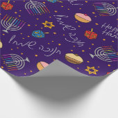 Papier Cadeau Hanoukka violet (Coin)