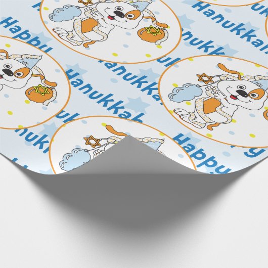 Papier Cadeau Hanoukka Wrapper Paper "Happy Hanoukka" (Coin)