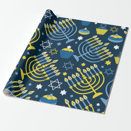 Papier Cadeau "Hanukkah" (Déroulé)