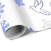 Papier Cadeau Hanukkah Icons Wrapping Paper | Menorah  (Coin rond)
