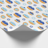 Papier Cadeau Hanukkah Jelly Donut Star of David Wrapping Paper (Coin)