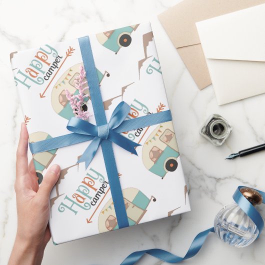 Papier Cadeau HAPPER CAMPER mignon Retro RV (Cadeaux)