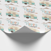 Papier Cadeau HAPPER CAMPER mignon Retro RV (Coin)