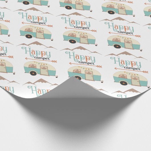 Papier Cadeau HAPPER CAMPER mignon Retro RV (Coin)