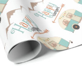 Papier Cadeau HAPPER CAMPER mignon Retro RV (Coin rond)