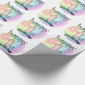 Papier Cadeau Happy 1st Birthday (rose) (Coin)