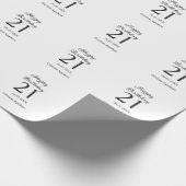 Papier Cadeau Happy 21st birthday bold letter simple name minima (Coin)