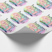 Papier Cadeau Happy 21st Birthday (rose) (Coin)