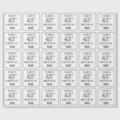 Papier Cadeau HAPPY 43E ANNIVERSAIRE ; Style Art Déco ; Nom pers (Plat)