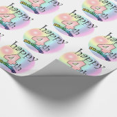 Papier Cadeau Happy 4th Birthday (rose) (Coin)