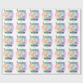 Papier Cadeau Happy 4th Birthday (rose) (Plat)