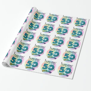 Papier Cadeau Happy 50th Birthday