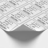 Papier Cadeau HAPPY 72E ANNIVERSAIRE ; Style Art Déco ; Nom pers (Coin)